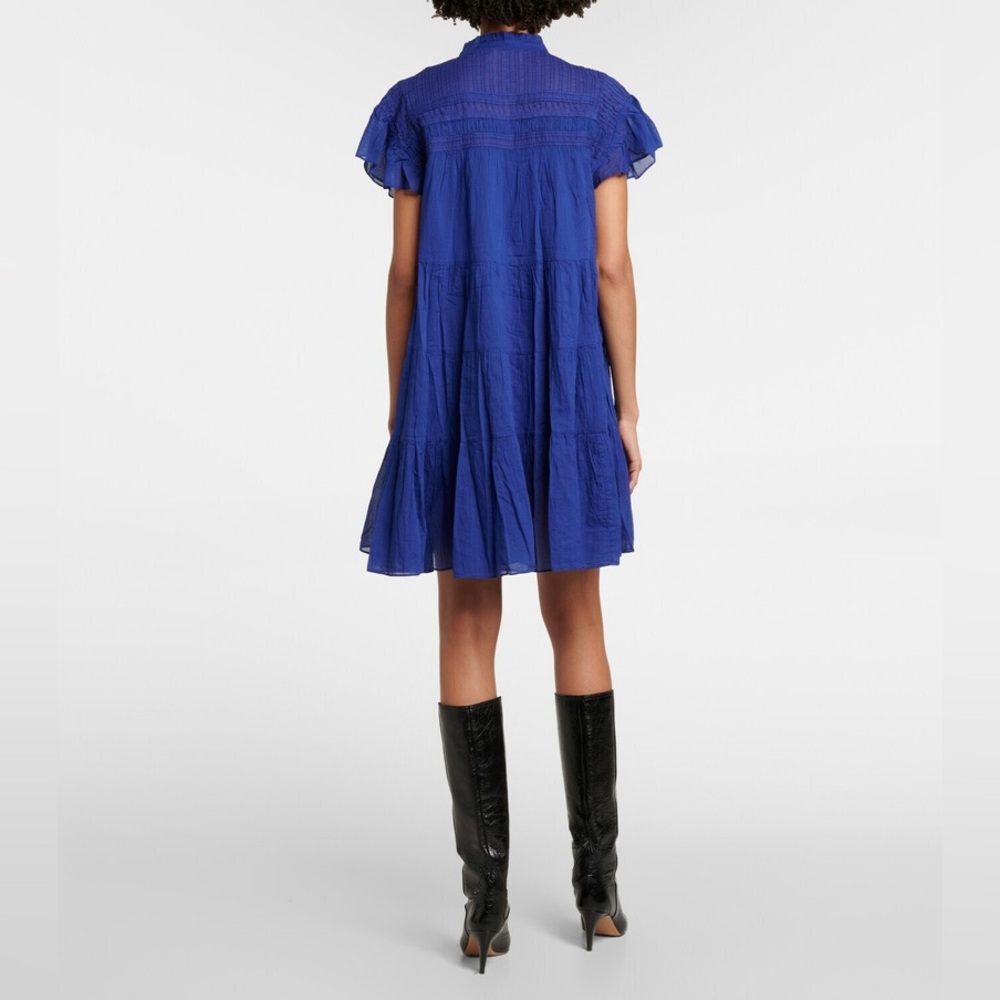 Isabel Marant Cobalt Blue Ruffled Tier Mini Dress - Picture 5 of 5